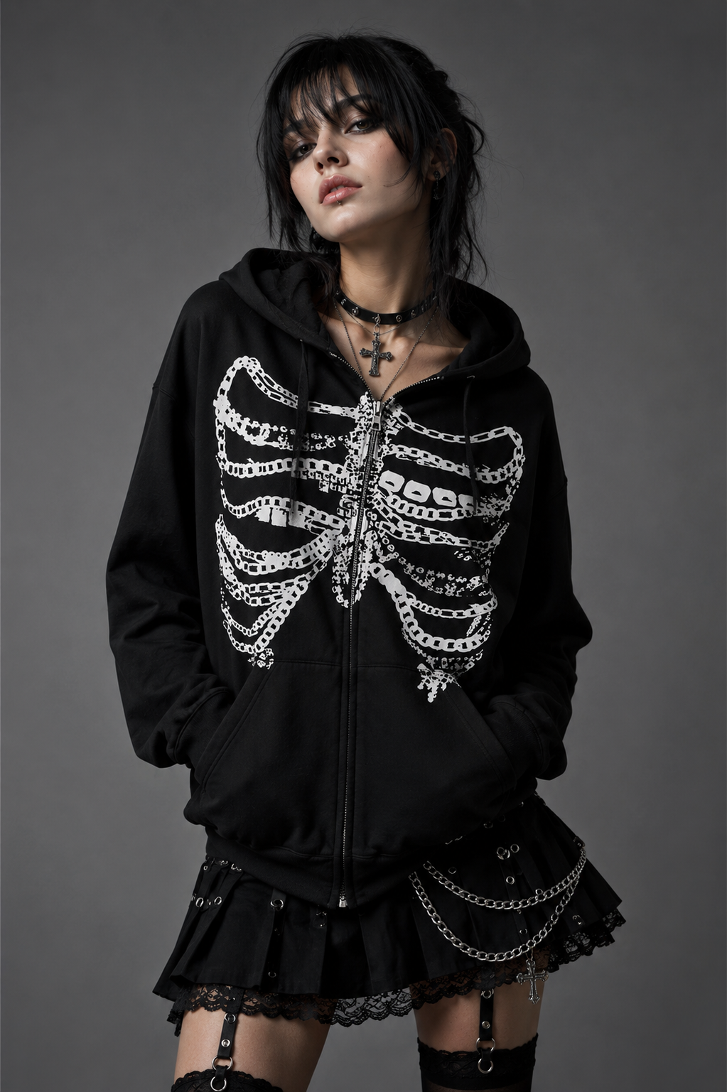 Phantom Bones Zip Hoodie