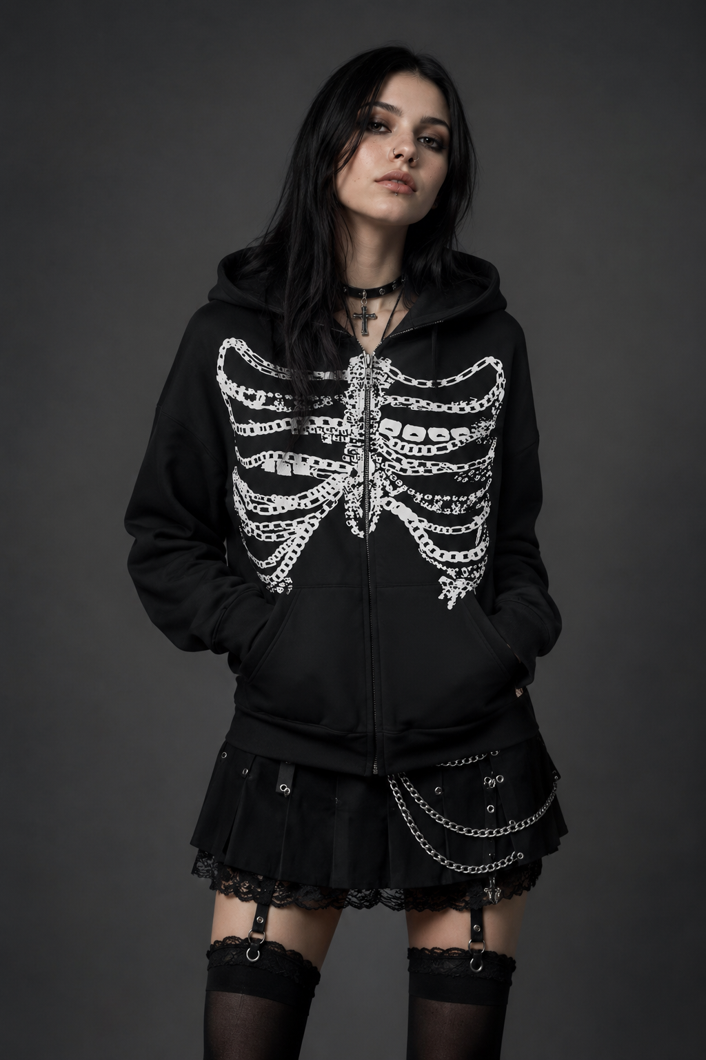 Phantom Bones Zip Hoodie