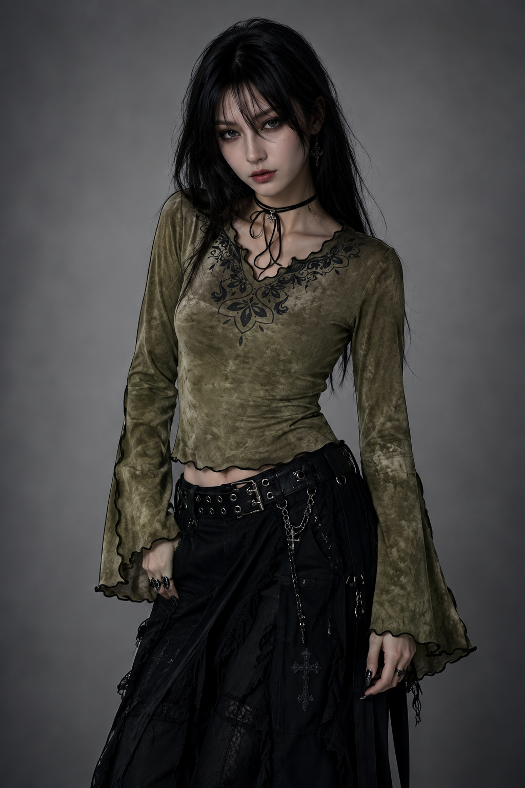 Mossveil Bell Sleeve Top