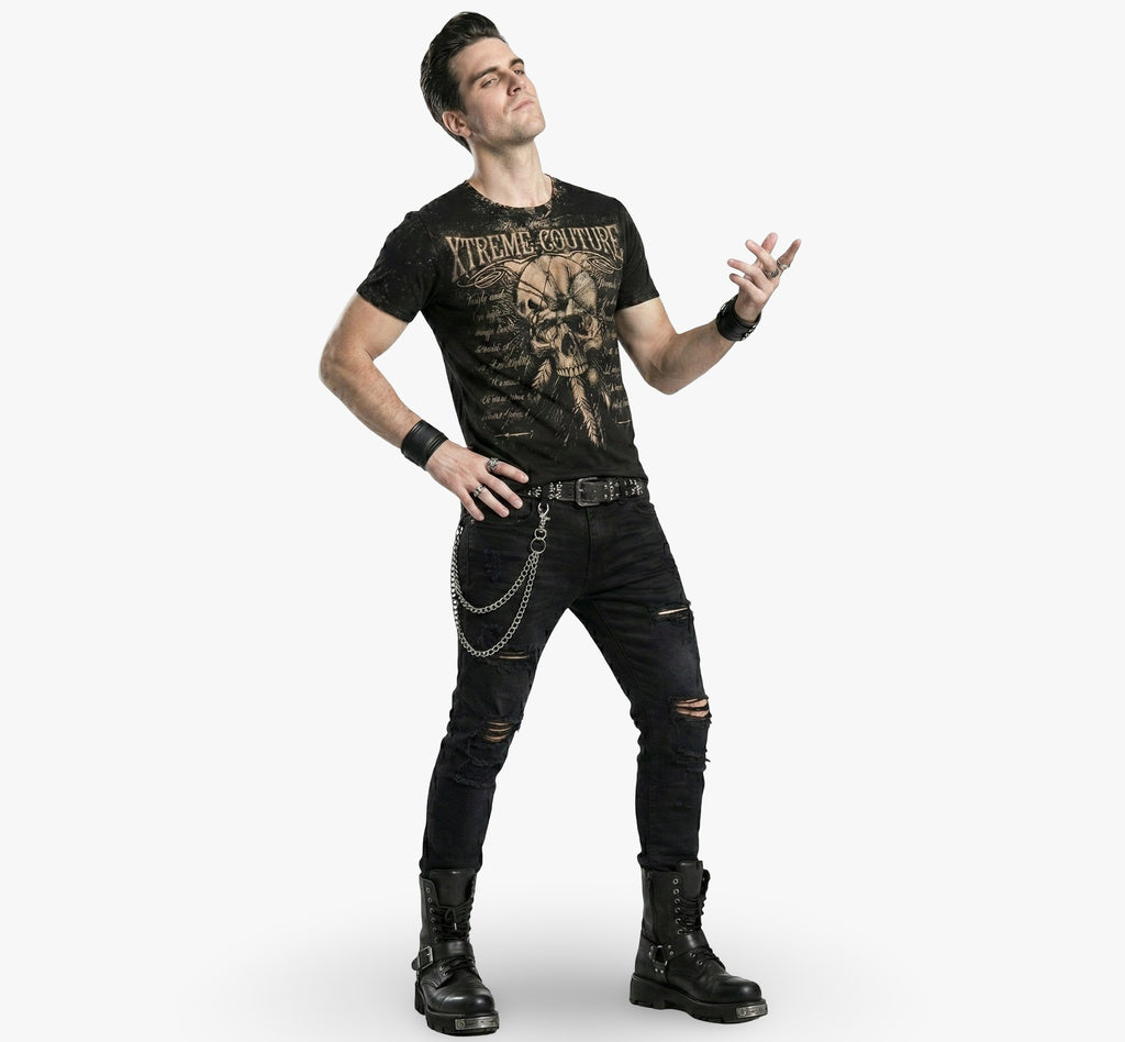 Winged Skull Distress Tee