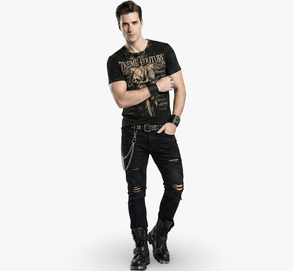 Winged Skull Distress Tee