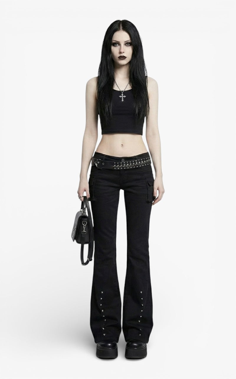 Nocturne Low-Rise Flare Pants