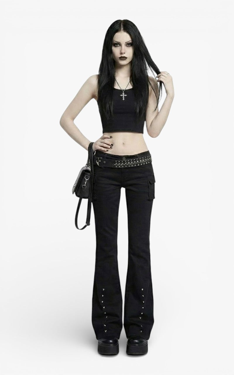 Nocturne Low-Rise Flare Pants