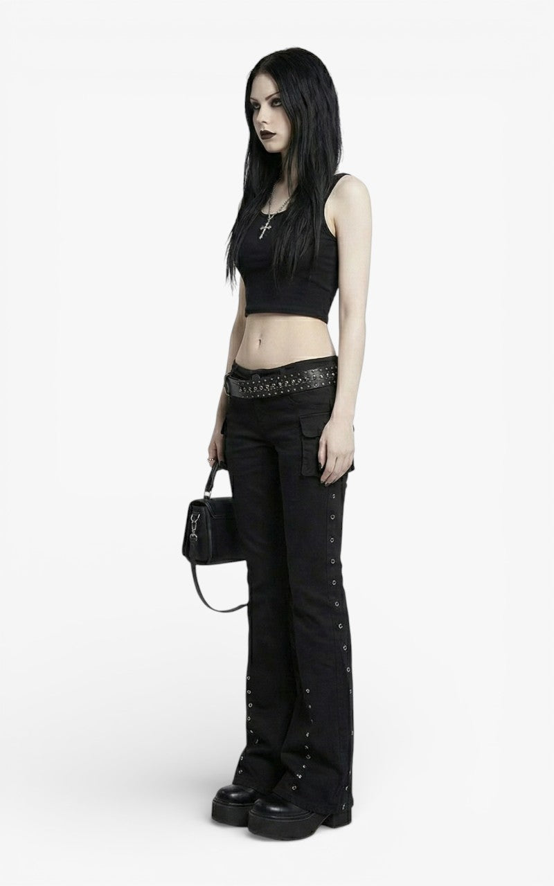 Nocturne Low-Rise Flare Pants