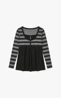 Midnight Stripe Henley Top