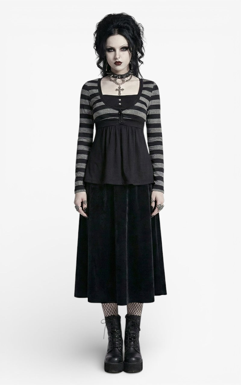Midnight Stripe Henley Top