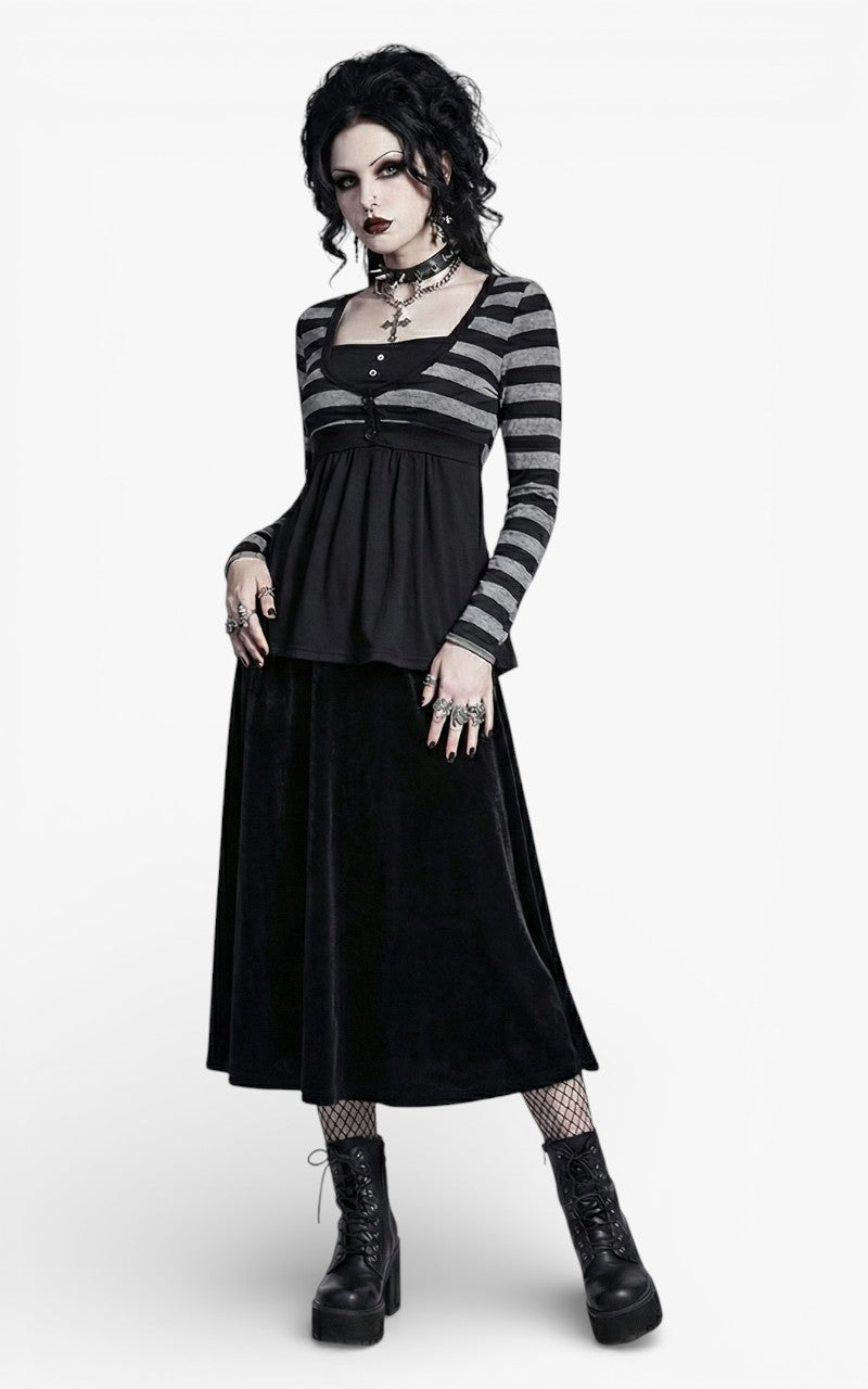 Midnight Stripe Henley Top