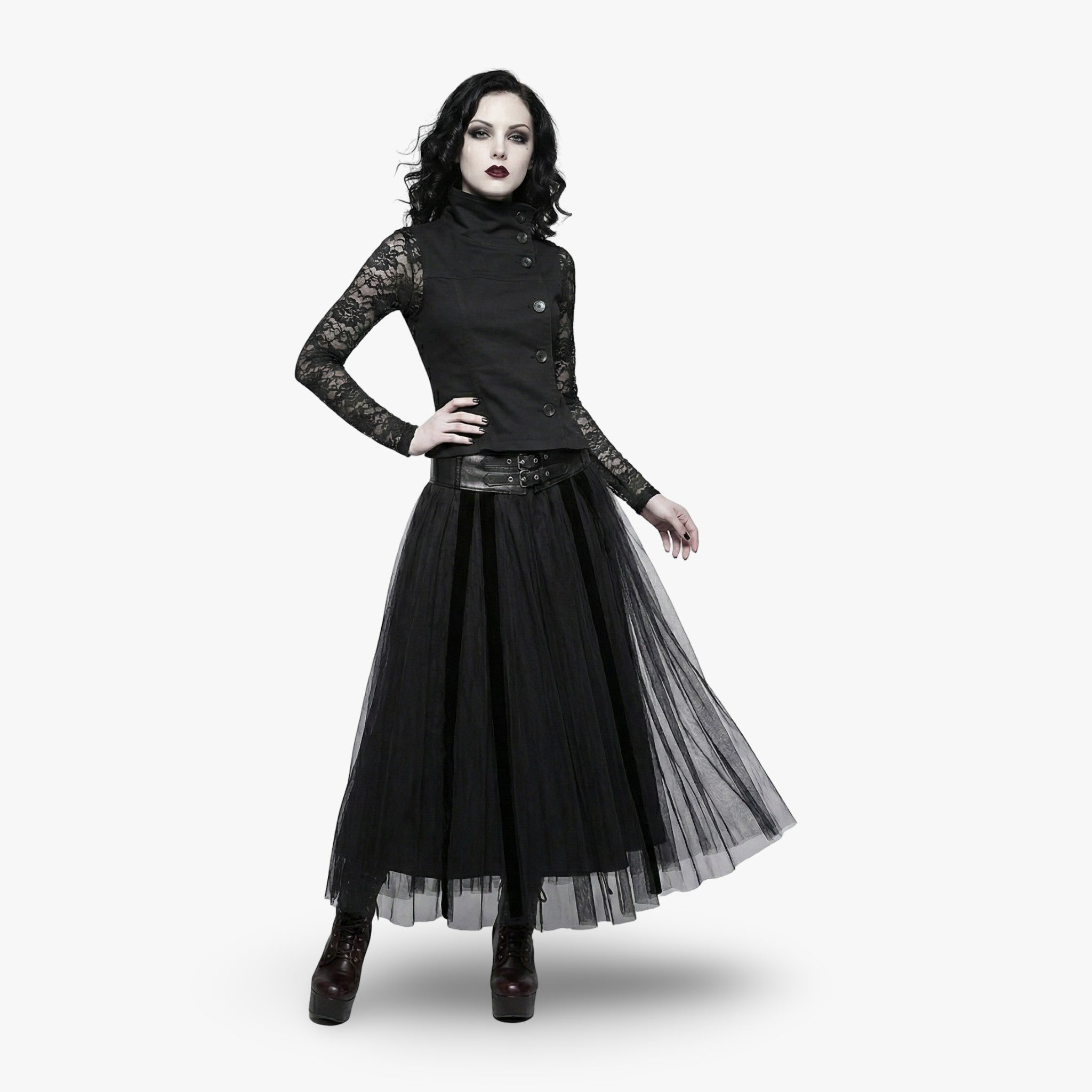 Obsidian Button Neck Top